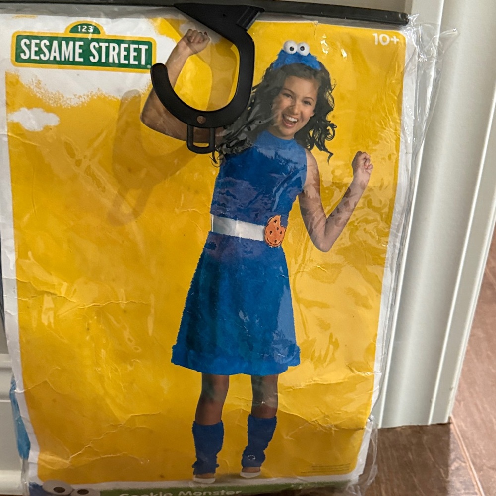 Sesame Street Cookie Monster Costume for Kids - Blue and White